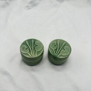 VTG set Novica porcelain trinket boxes